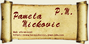 Pamela Micković vizit kartica